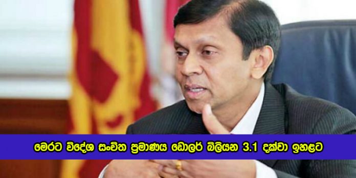 Sri Lanka Foreign Reserves Increase to Over Three Bilions - මෙරට විදේශ සංචිත ප්‍රමාණය ඩොලර් බිලියන 3.1 දක්වා ඉහළට